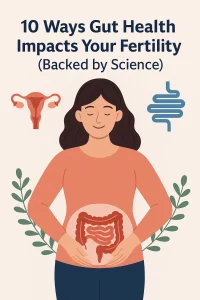 gut health and fertility illustration with a healthy digestive system